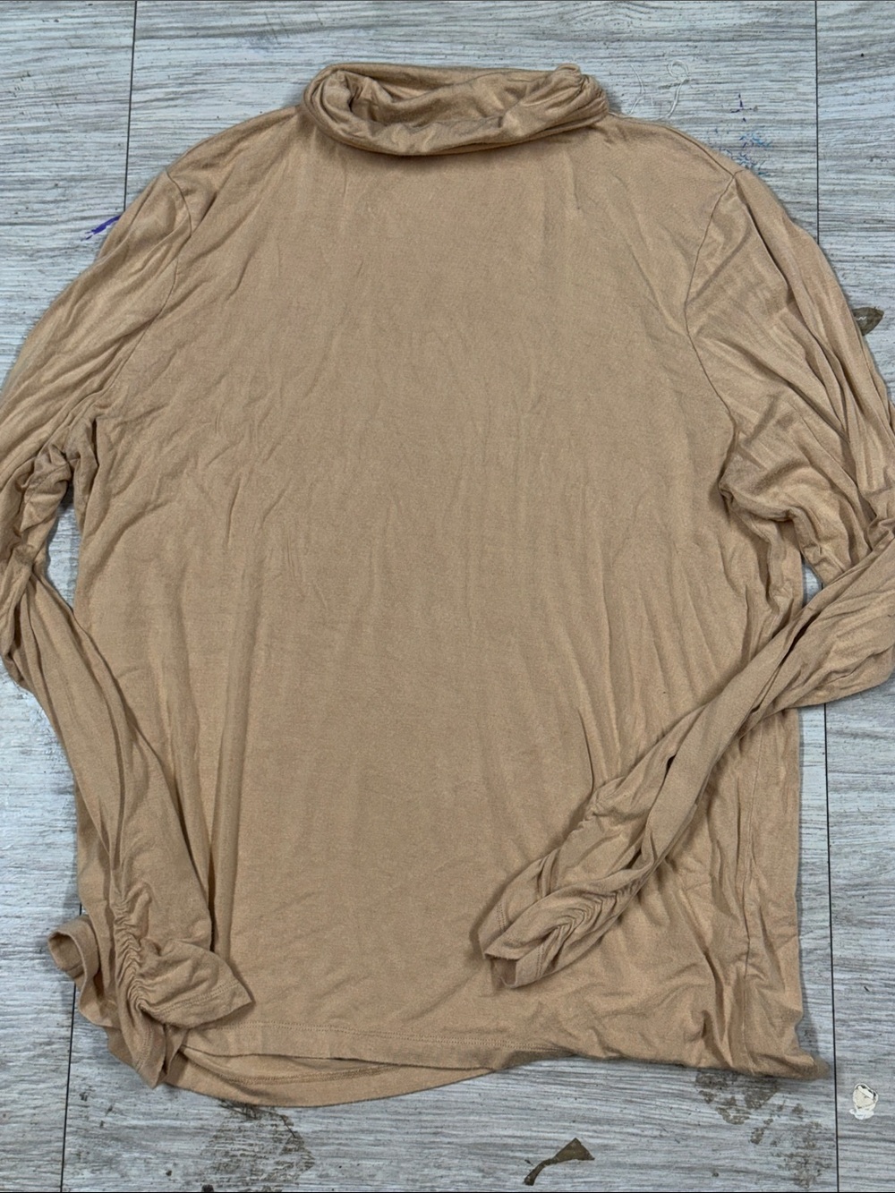 Chico's Light Tan Long-Sleeve Turtleneck Top